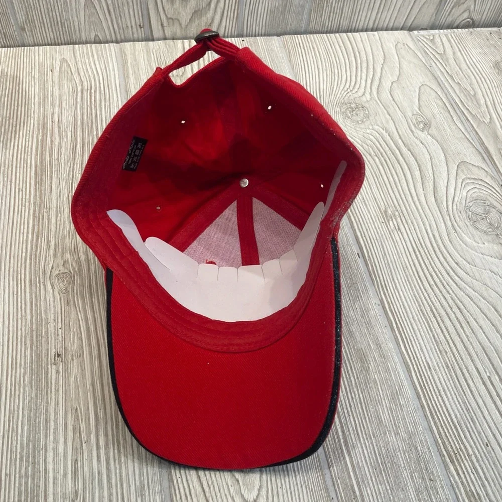 Inari Finland Red Cotton Baseball Cap Adjustable Hat Sandwich Brim